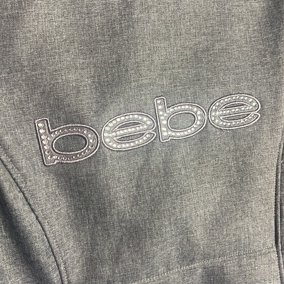 Bebe grey coat bling diamonds crystal Swarovski cute fall rain coat jacket y2k - Picture 9 of 9